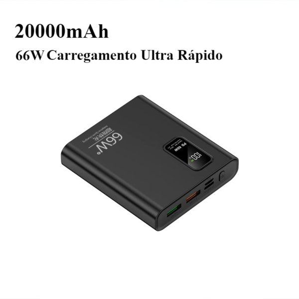 Mini Power Bank 20000mAh  66W carregamento rápido