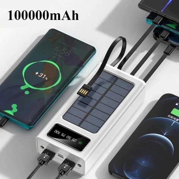 Power Bank solar 100000 mAh