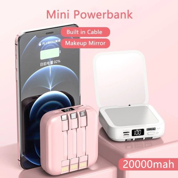 Mini Power Bank 20000mAh com espelho - Image 3